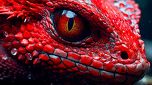 Close-up Of Lizard Eye. Dangerous Creature