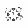 new year hour line icon