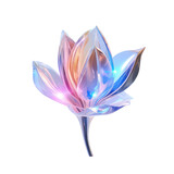 Fototapeta Motyle - Hologram crystal tulip,hologram,holographic tulip made of crystal isolated on transparent background,transparency 