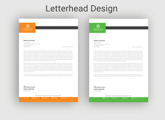 Wall Mural - corporate company business letterhead template design with color variation bundle,minimal corporate 