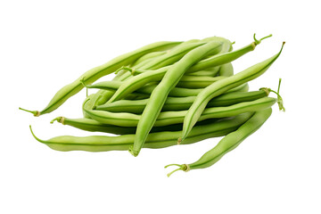 Wall Mural - Fresh Green Beans Isolated on transparent background