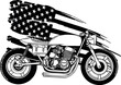 Cafe racer motorcycle bike outline vector illustration.