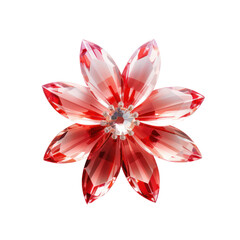 Wall Mural - red crystal daisy,red daisy made of crystal isolated on transparent background,transparency 