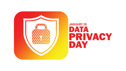 Wall Mural - Data Privacy Day Vector illustration. January 28. Holiday concept. Template for background, banner, card, poster with text inscription. 