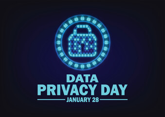 Wall Mural -  Data Privacy Day. January 28. Background for poster, banner, greeting card. Vector illustration