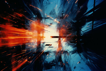 Aufkleber - Abstract representation of magnetic fields visualized through experimental photography techniques, creating a dynamic and visually intriguing composition.