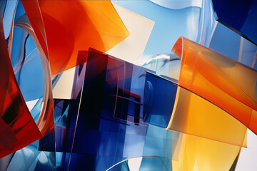 Poster - Abstract synthesis of shapes and colors, illustrating the mental synthesis that occurs through the integration of diverse knowledge.