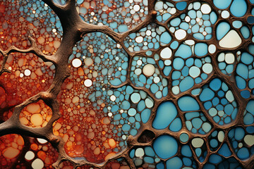 Poster - A magical representation of a cell as a microscopic mosaic, with each piece contributing to the overall beauty and functionality.