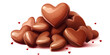 Heart shaped chocolate praline isolated on white background 