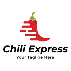 Wall Mural - Chili pepper logo template. Spicy vegetables vector design. Food illustration on white background