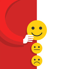 Canvas Print - Positive feedback - customer choosing emoticon