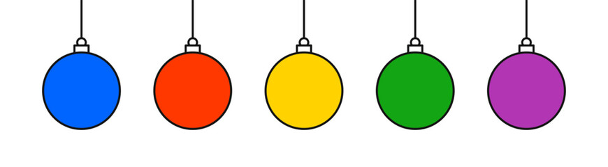 Sticker - Christmas balls vector illustration.