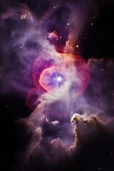 Wall Mural - celestial abstract scene with nebula and stars