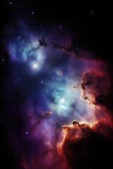 Wall Mural - celestial abstract scene with nebula and stars