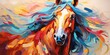 horse painting with colorful background