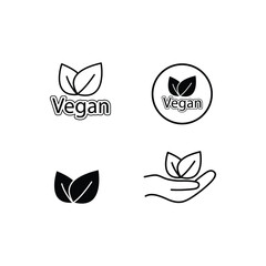 Wall Mural - Vegetarian food icon vegan food icon vector set