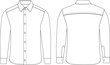 Men long sleeves pajama shirt flat sketch illustration templet vector drawing mock up design