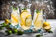 lemonade with lime and mint