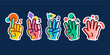 © Ramosh Artworks - fingers count cartoon vector. hands showing numbers, hand gesture count 1 2 3 4 and 5 vector icon illustration in trendy cartoon filled line style set Illustration, counting hand vector design