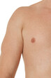 © Rychko Yevhen - Muscular male torso and chest on white background, close-up