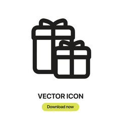 Poster - Christmas Gifts icon vector. Linear-style sign for mobile concept and web design. Christmas Gifts symbol illustration. Pixel vector graphics - Vector.	