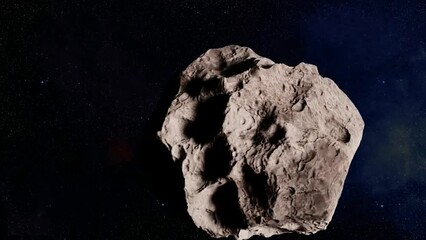 Wall Mural - asteroid moving in outer space.