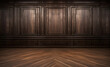 Dark brown classic wood grain highlighted by a free space wall background.