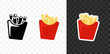 French fried chips in a red paper cup vector illustration. Fast food. French fries in a paper wrapper graphic design