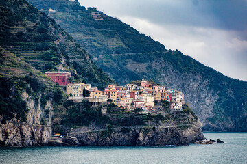 Wall Mural - Panoramic view of the town of Corniglia one of the famous Cinque Terre Liguria Italy