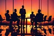 © ProArt Studios - Silhouettes of business people in a meeting room with window