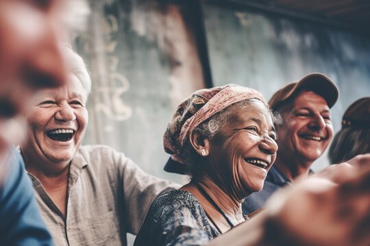 In a dance of joy, seniors express the vibrant essence of aging gracefully. This candid capture embodies vitality, companionship, and an active retirement lifestyle—a testament to the spirited senior 