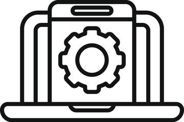 Poster - Gear support hosting icon outline vector. Tech team. Mobile server data