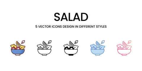 Canvas Print - Salad Icons set. Suitable for Web Page, Mobile App, UI, UX and GUI design. Vector stock illustration.