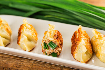 Wall Mural - Fried dumplings filled with leeks