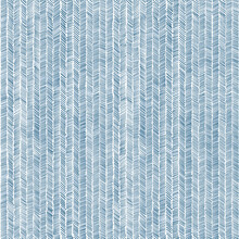 Hand Drawn Blue Knitted Texture, Rough Ornament. Seamless Pattern. Vector Illustration. Abstract Art
