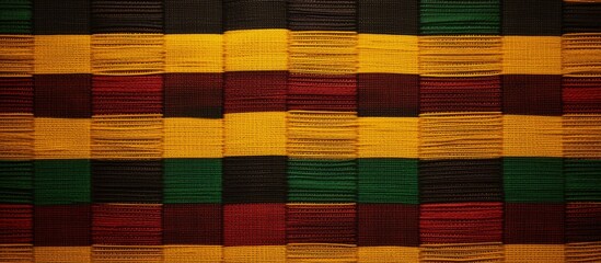 Poster - Bird s eye view of kente cloth capture Copy space image Place for adding text or design