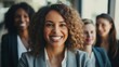 © betterpick|Art - Team Success: Smiling Businesswoman with Diverse Colleagues