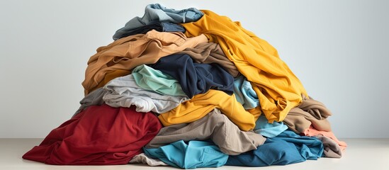 Aufkleber - Clothes stacked on a white surface Copy space image Place for adding text or design
