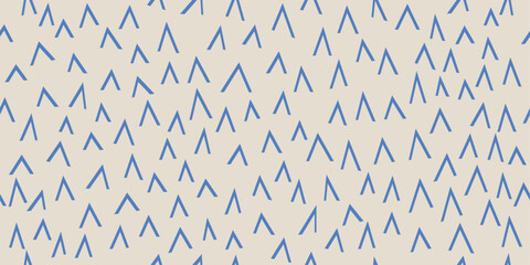 Aufkleber - Pattern of blue triangles check marks. Vector pattern of primitive triangles. Seamless for wallpaper and print surfaces.