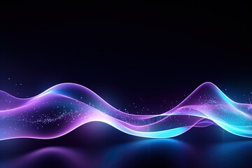 Wall Mural - abstract futuristic background with pink blue glowing neon moving high speed wave lines and bokeh li