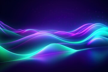 Wall Mural - abstract futuristic background with pink blue glowing neon moving high speed wave lines and bokeh li