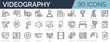 © SkyLine - Set of 30 outline icons related to photography. Linear icon collection. Editable stroke. Vector illustration