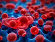 Blood cells, leukocytes, erythrocytes bloodstream. Generated by AI
