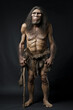 Portrait of a Neanderthal, primitive man.