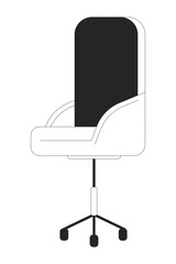 Poster - Empty office chair black and white 2D line cartoon object