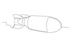 Illustration of a nuclear rocket side view. Nuclear weapon one-line drawing