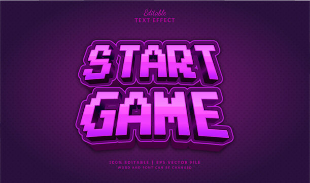 Text Effect Start Game Style 3d Sport Retro Video Game