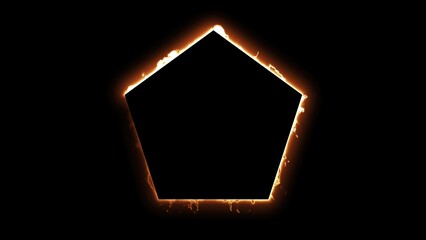 Poster - Polygonal Fire Energy. Computer generated 3d render