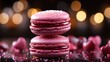 a stack of pink macaroons