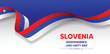 Slovenia Independence and Unity Day 26 December flag ribbon vector poster